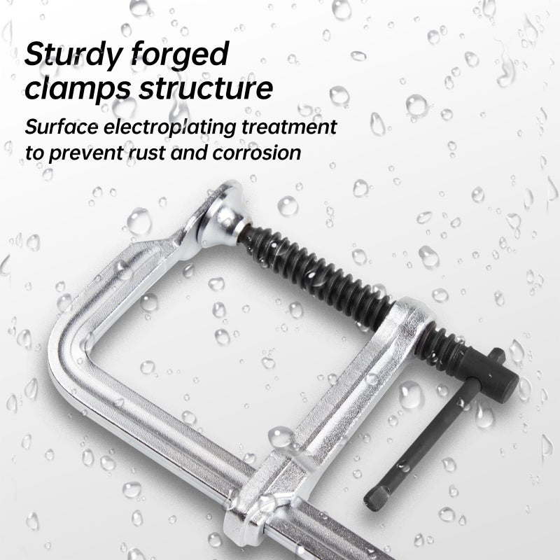 NOEAIKE 4-Pack Welding Bar Clamps 12 Inch, Drop Forged Steel Bar Clamps Throat Depth 3 inch Load Force 450 Lbs for Woodworking,Welding, Metal working - Image 5